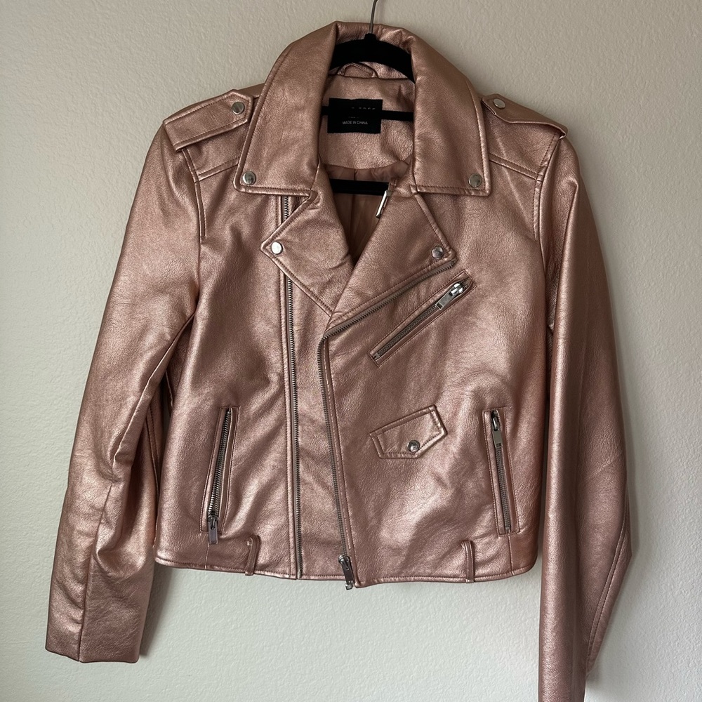 Pink leather jacket